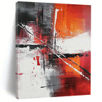 Vibrant Red and Orange Abstract Energetic Abstract Painting for Bold Interiors GAB1401