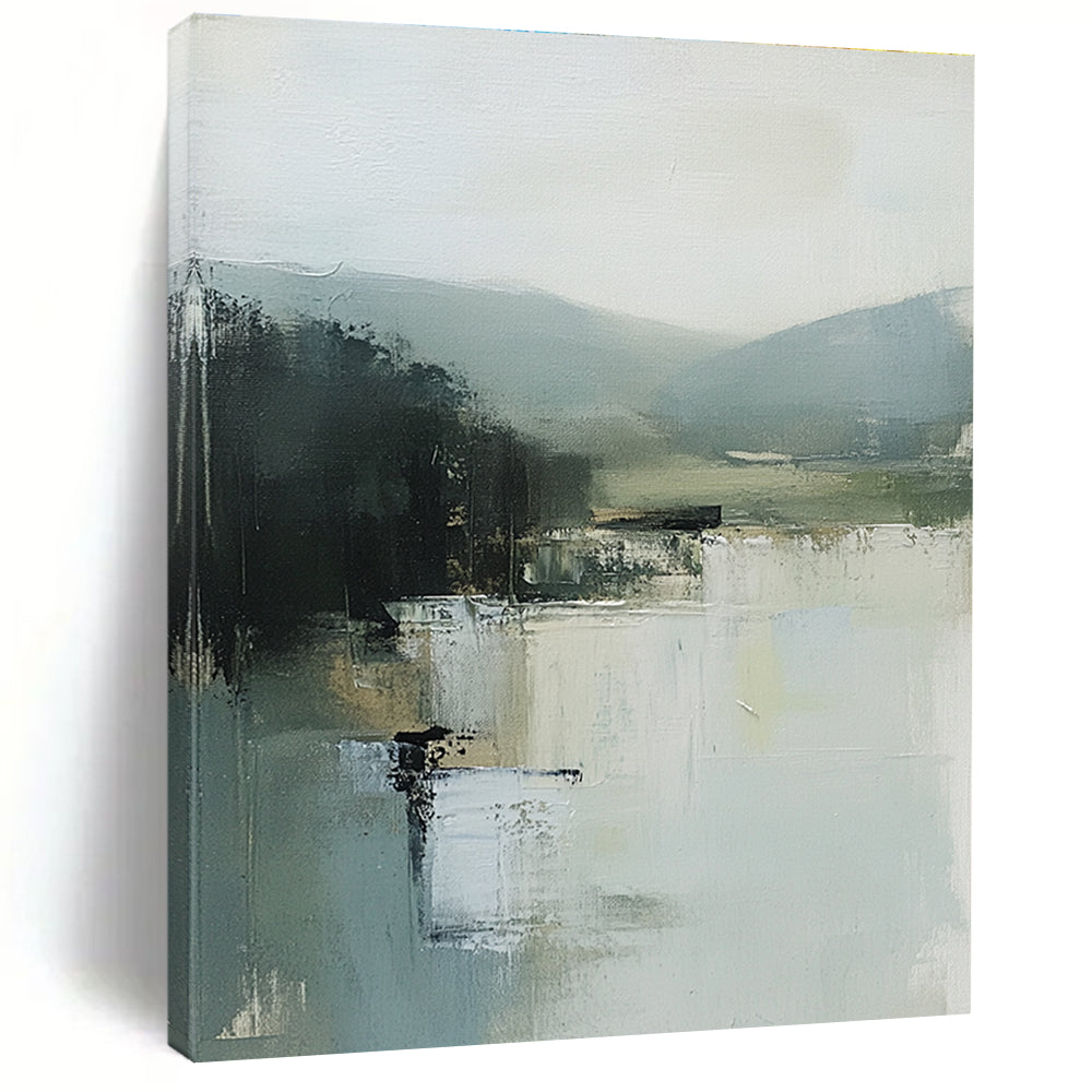 Misty Landscape Abstract Painting for Serene Home Offices GAB1280