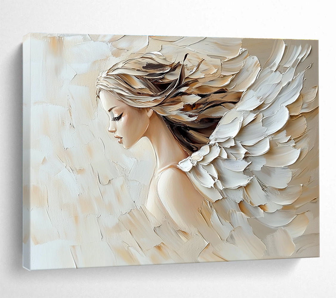 Angel - Winged Figure Abstract Painting with Impasto Technique ABS276