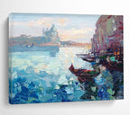 Venice Canal Repeat Abstract Painting for Italian - Inspired Home Decor Stores YHT466
