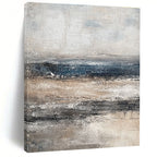 Gray and Blue Sea Abstract Painting for Coastal - Inspired Homes GAB0976