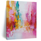 Vibrant Street Abstract - Lively Urban Abstract Painting GAB0643