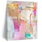 Collage of Soft Hues Mixed Media Abstract Painting GAB0250