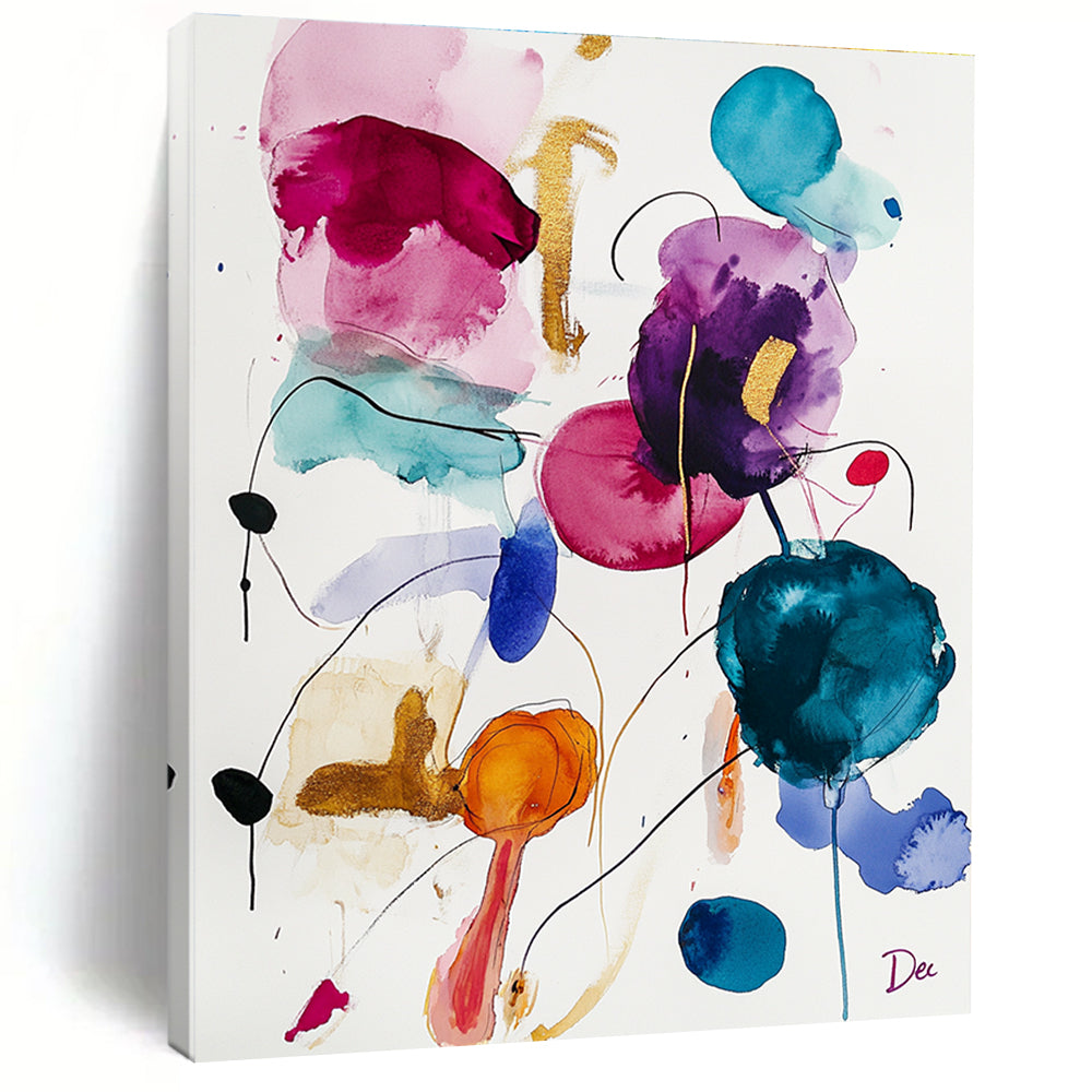 Colorful Fluid Abstract Painting for Creative Studio Lounges GAB1256