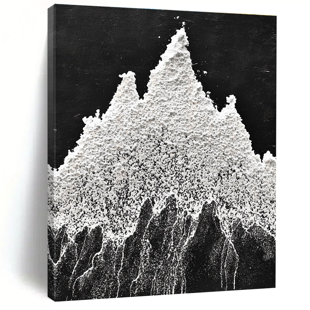 White Powder Mountain Textural Abstract Painting for Nature - Inspired Spaces GAB1535