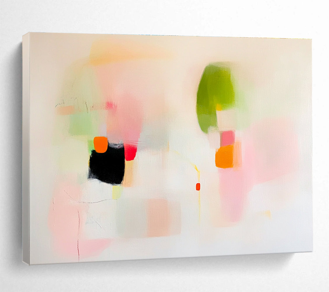 Soft Color Block Abstract Painting with Gentle Playful Forms ABS537