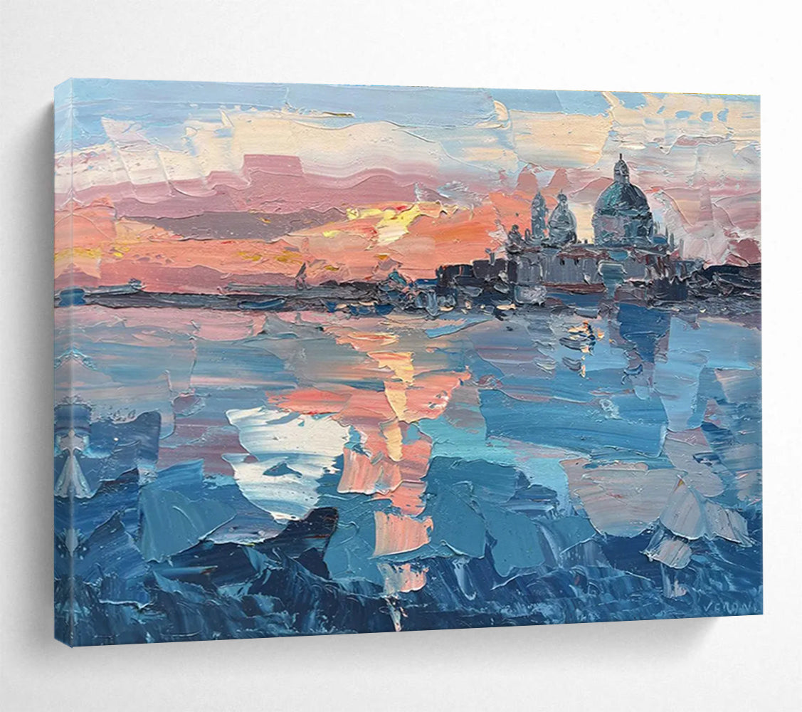 Venice Sunset Abstract Painting for Italian Restaurant Main Halls YHT460