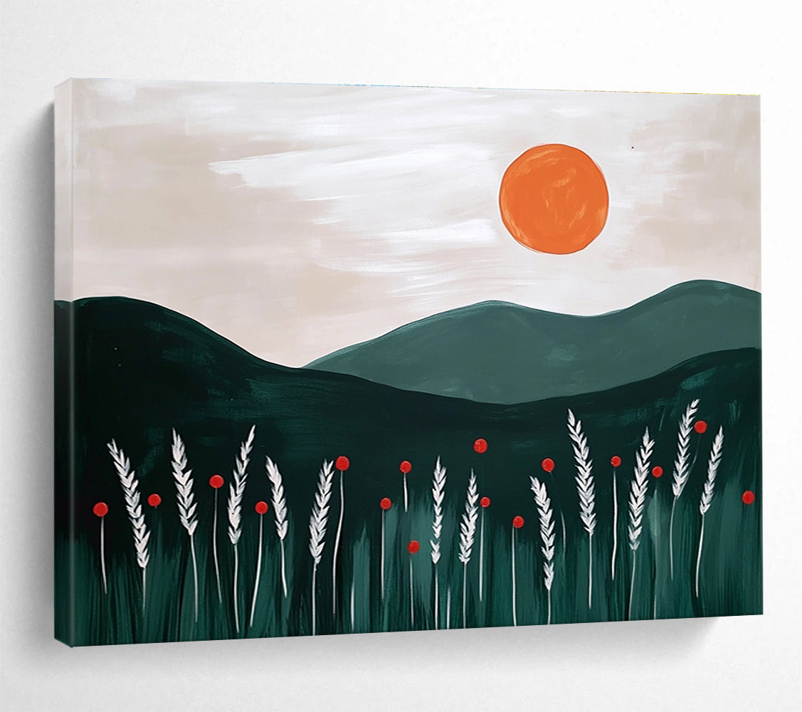 Minimalist Landscape with Sun  Calm and Serene ABS057