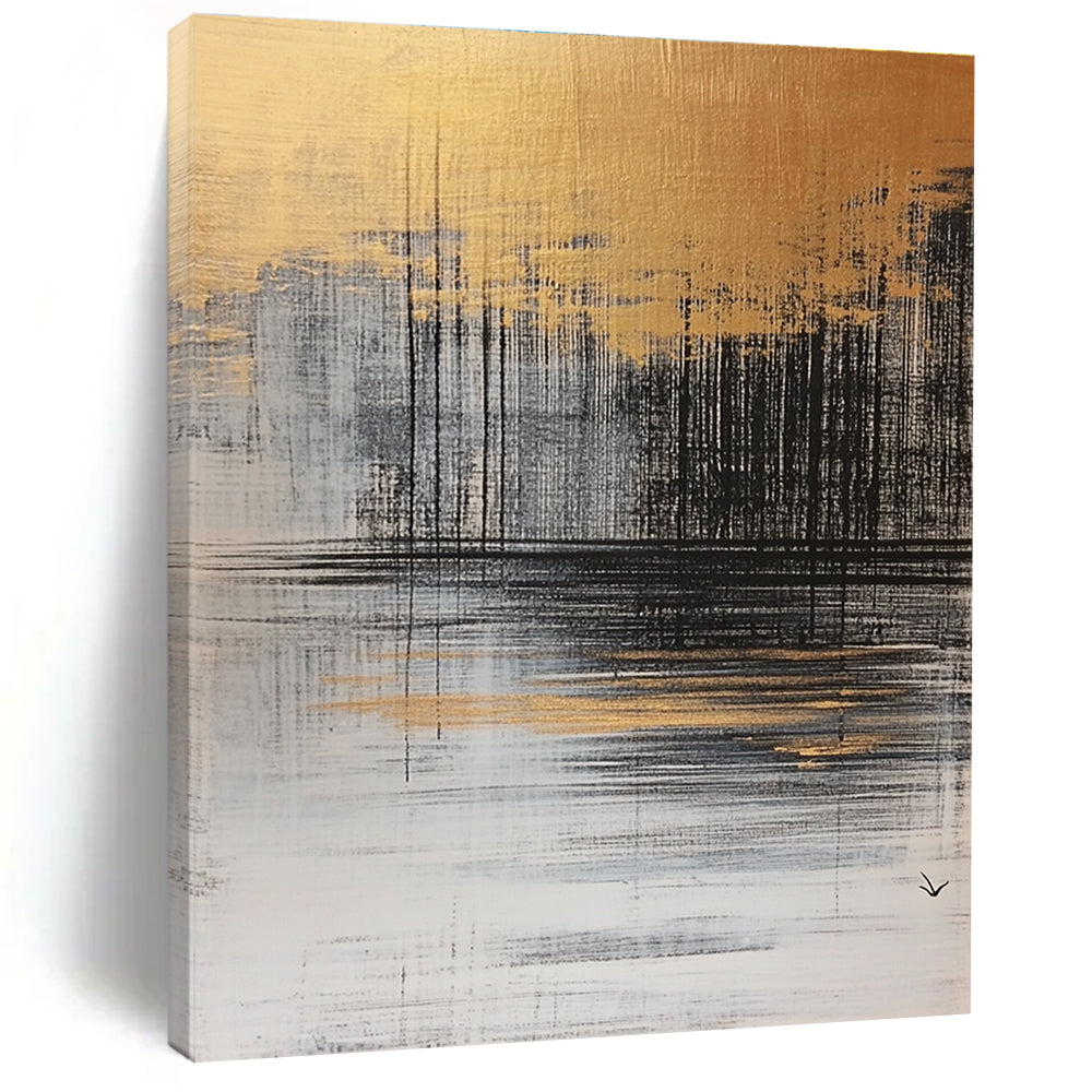 Golden Horizon Abstract - Mystical Landscape Abstract Art GAB0482
