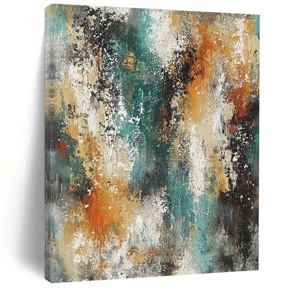 Textured Color Burst Abstract Painting with Vibrant Energy WINK783