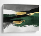 Green - Gold Abstract Landscape Fusion Painting ABS211