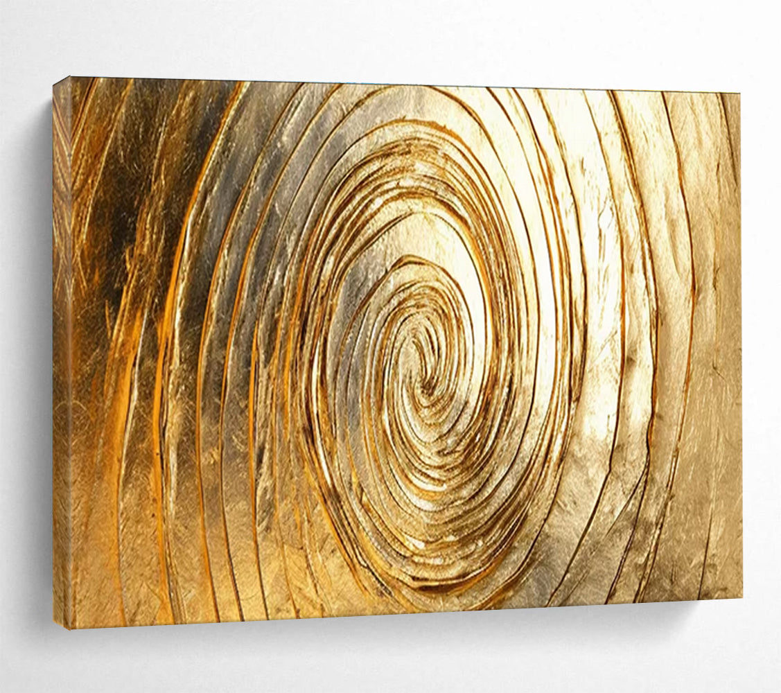 Golden Spiral Abstract Painting for Luxury Home Decor YHT167