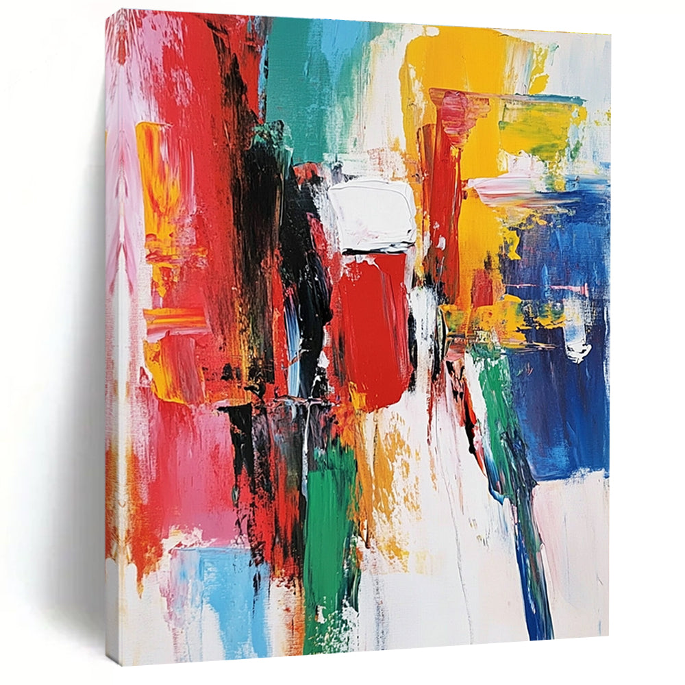 Color Block Abstract Painting with Bold Vibrancy WINK786