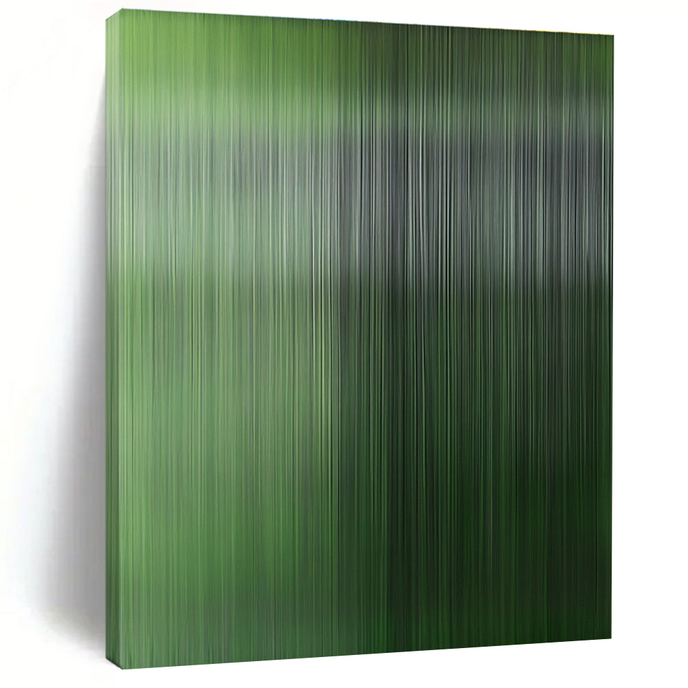 Green - Striped Abstract Painting with Vertical Motion WINK870