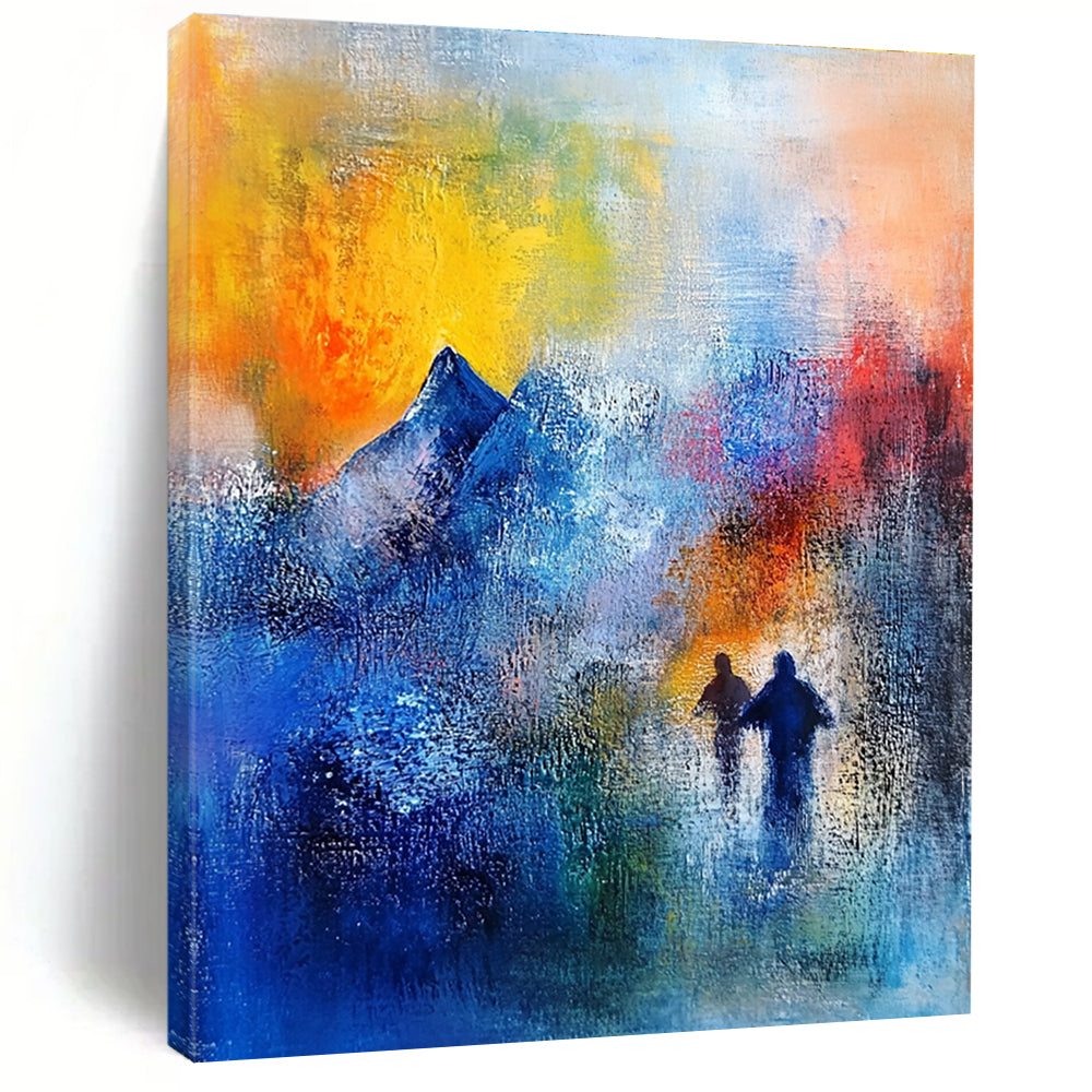 Dreamy Mountain Walk Abstract Painting for Adventure - Inspired Spaces GAB0689