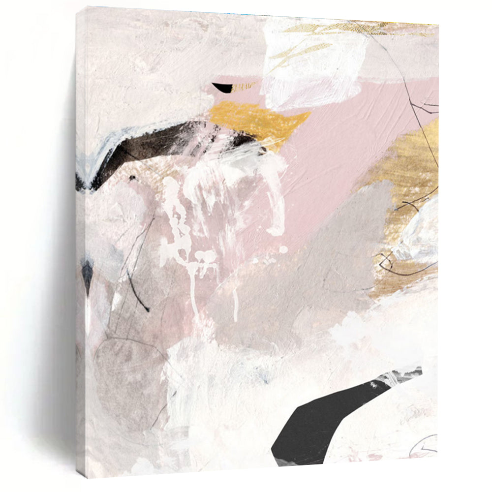 Pink - Gold Abstract Composition Painting for Feminine - Styled Boutiques HENG211