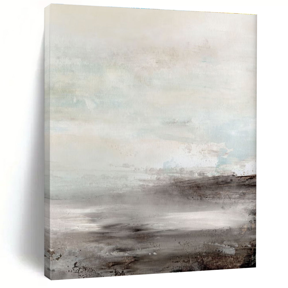 Light - Toned Landscape Abstract Painting for Minimalist Home Offices HENG154