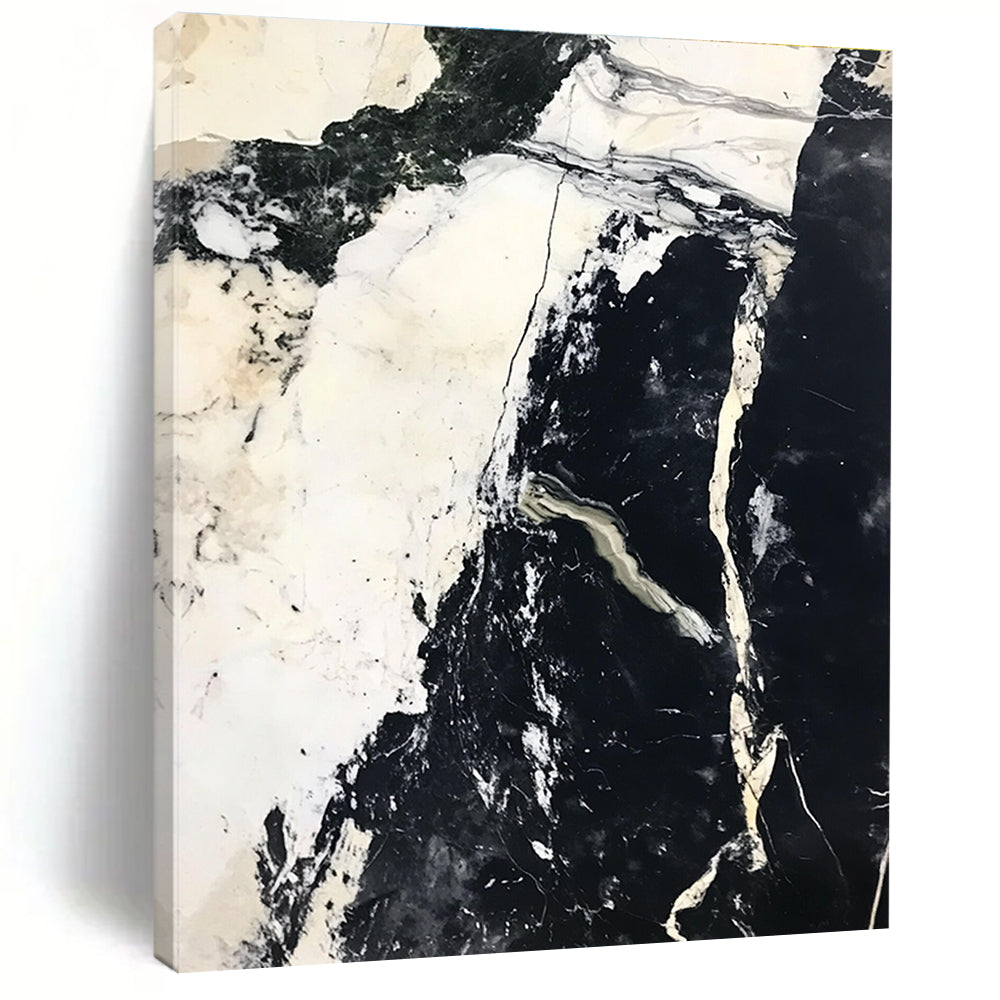 Black White Marble Abstract Painting with Timeless Elegance WINK743
