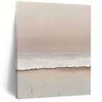 Minimalist Beige and White Abstract Painting of Quiet Serenity GAB0086
