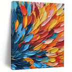 Feather - like Color Strokes Abstract Painting with Graceful Movement WINK083