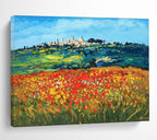 Tuscan Field Abstract Painting for Italian Villa Rental Offices YHT468