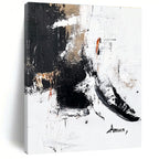 Accented Black - White Abstract Painting with Subtle Intrigue WINK356