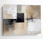 Neutral Geometric Abstract Painting with Subtle, Modern Compositions ABS527