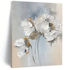 Textured Floral in Gray Abstract Painting for Elegant Bedrooms HENG447