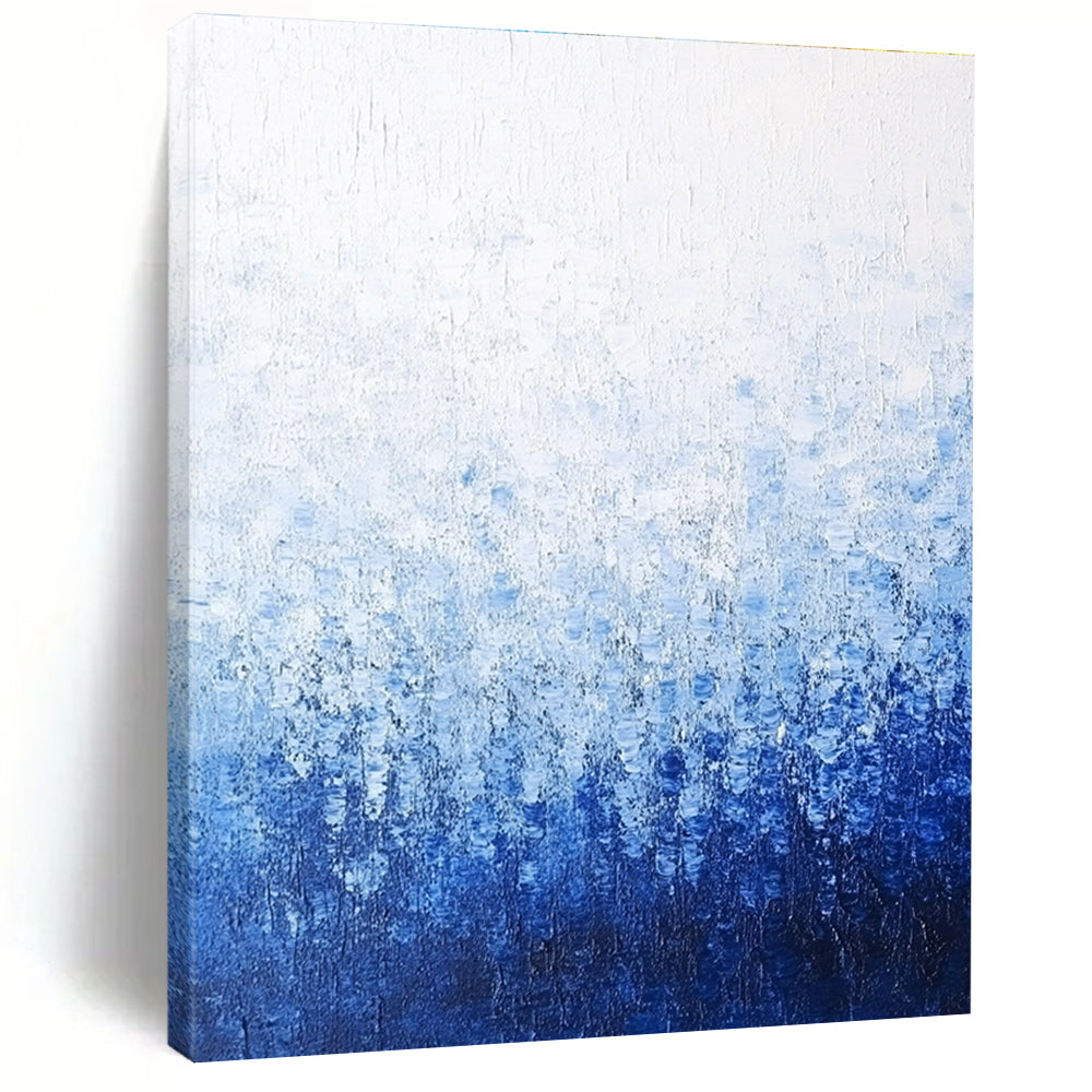 Blue and White Gradient Abstract - Serene Minimalist Abstract Art GAB0468