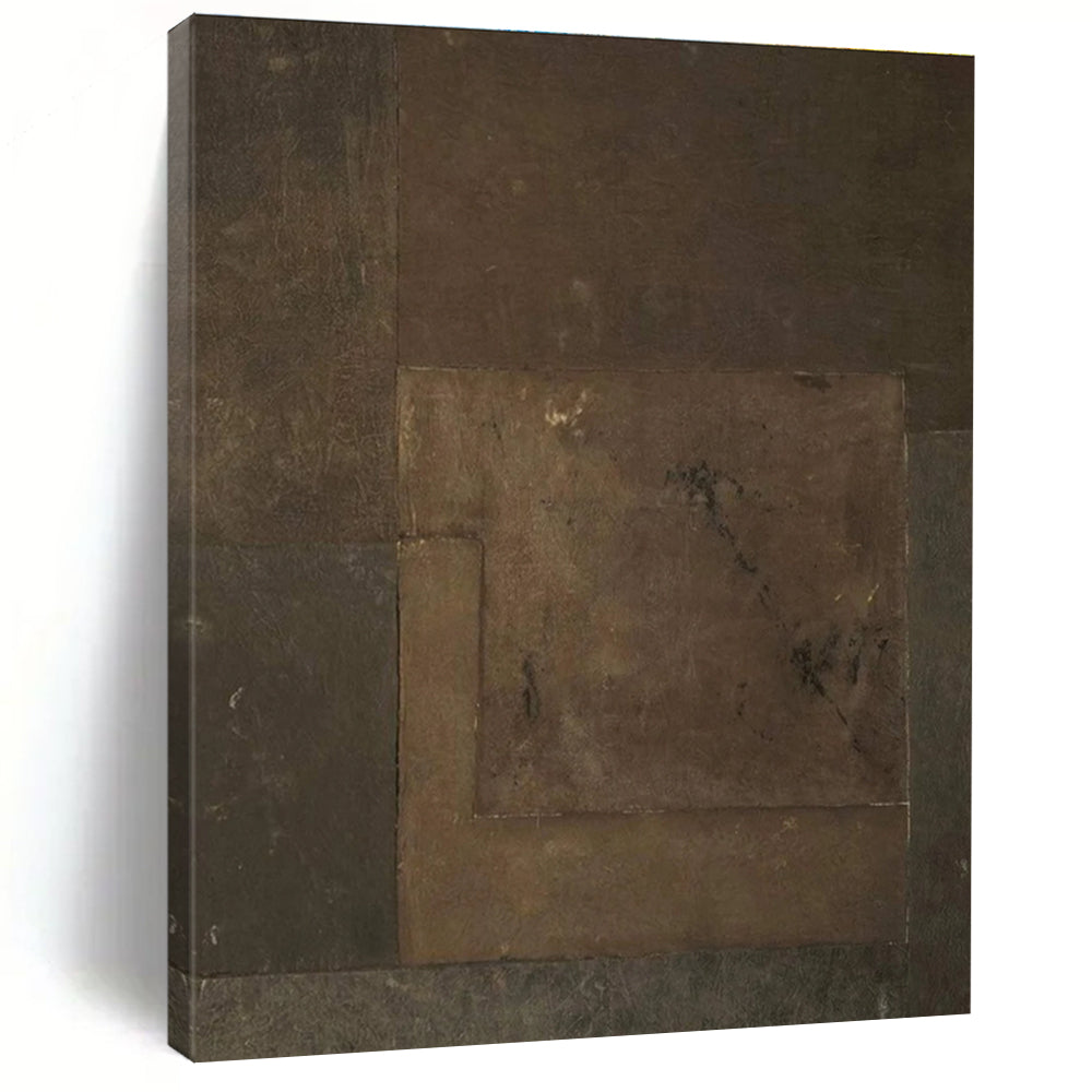 Brown Textured Abstract Painting for Rustic - Style Wine Bars HENG487