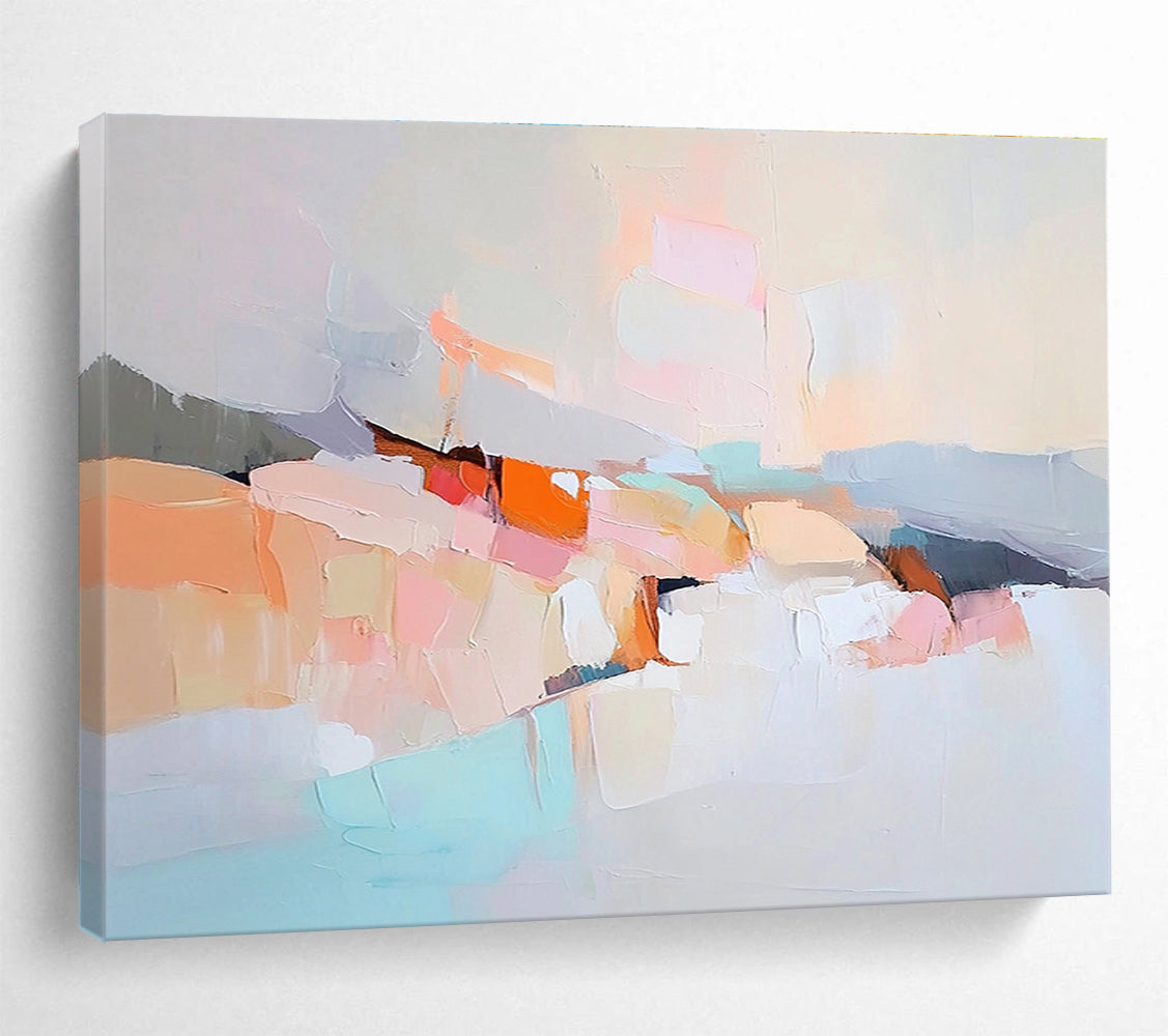 Soft Color Block Abstract Painting with Gentle, Harmonious Tones ABS511