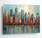 Colorful Cityscape Abstract Painting for Urban Art Lovers YHT076