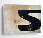 Black - Beige “S” Abstract  Bold Graphic Impact ABS094