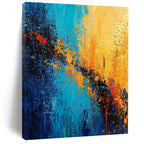 Blue - Orange Abstract Explosion Painting with Fiery Dynamism WINK387