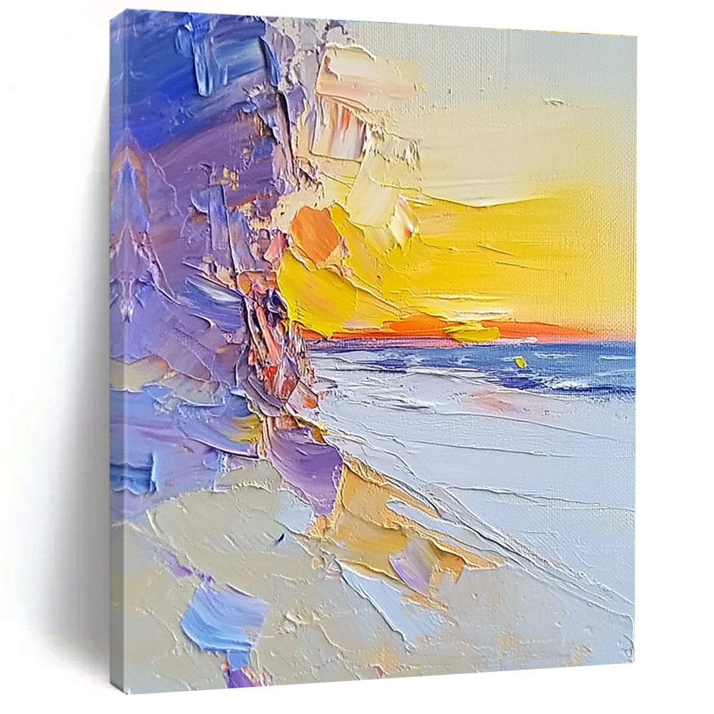Colorful Beach Sunset - Vibrant Coastal Abstract Painting GAB0633