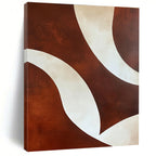 Brown and White Curves Abstract Painting with Elegant Flow WINK030