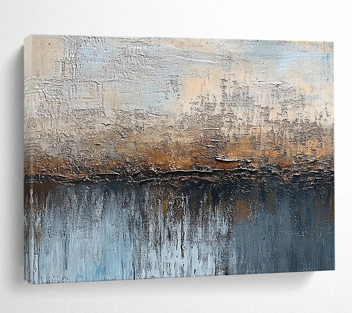 Textured Coastal Impression with Earthy Tones Abstract Painting ABS315