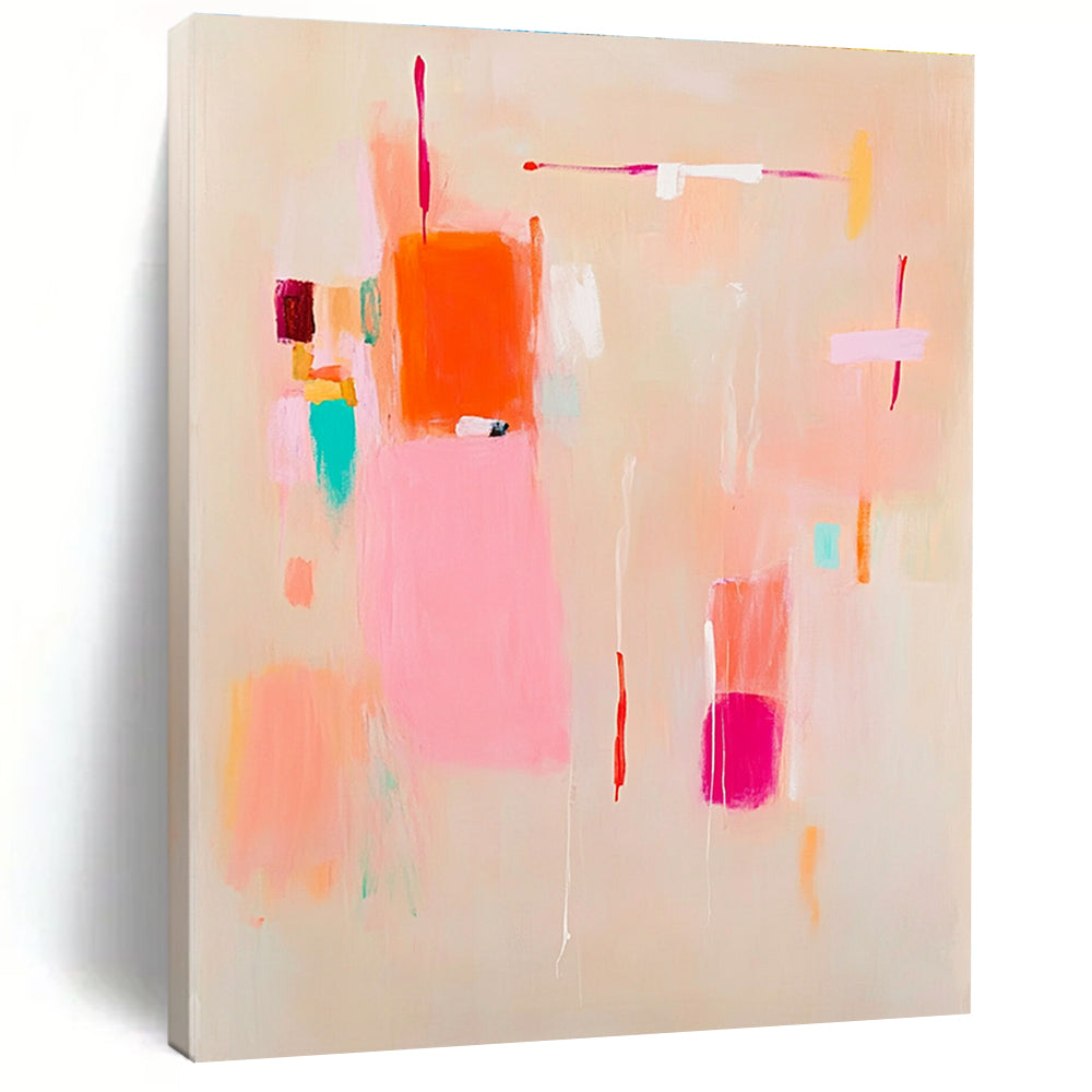 Pastel Color Block Abstract Painting for Charming - Styled Cafes GAB1096
