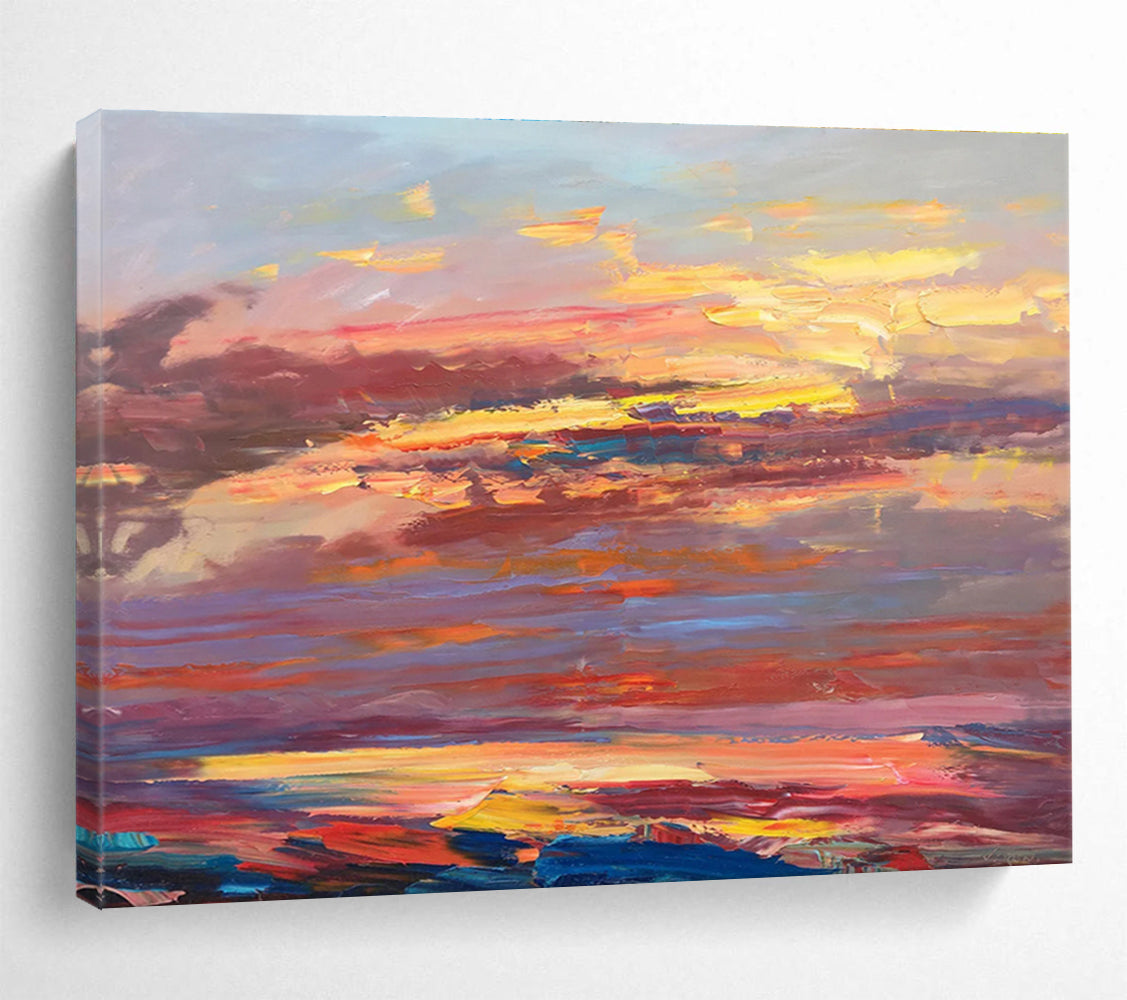 Sunset Sky Abstract Painting for Rooftop Bar Lounges YHT444