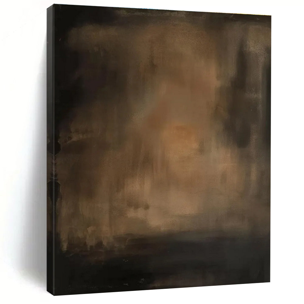 Dark Brown Abstract Painting for Sophisticated Wine Cellars HENG479