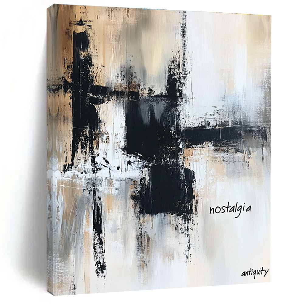Nostalgia Abstract Composition Painting for Vintage - Themed Cafes GAB1172