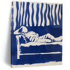 Blue and White Figure Minimalist Abstract Painting GAB0369