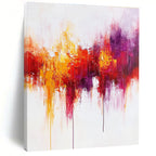 Colorful Drip - Effect Abstract Painting for Bohemian - Style Cafes GAB0891
