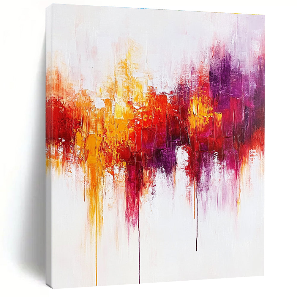 Colorful Drip - Effect Abstract Painting for Bohemian - Style Cafes GAB0891
