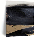 Textured Black - Beige Abstract Painting for Minimalist Home Studios HENG203