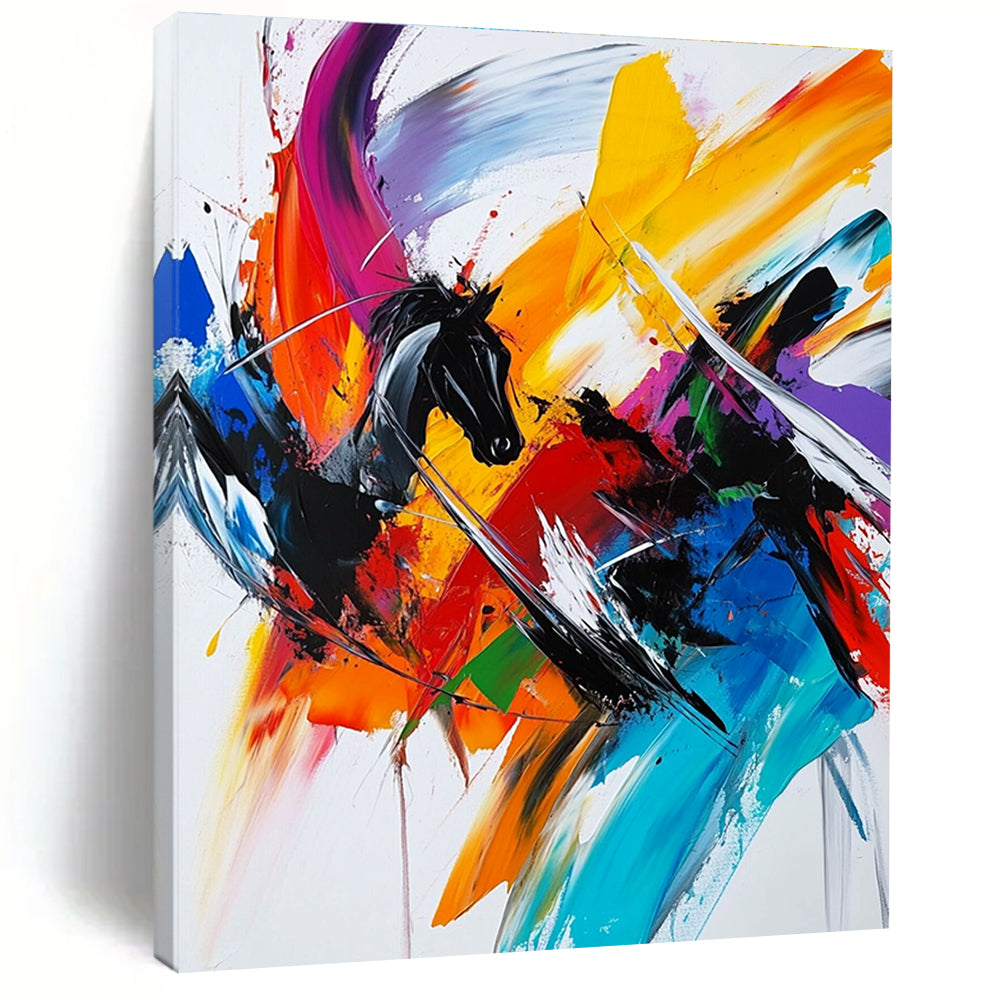 Splattered Colorful Abstract Painting with Playful Chaos WINK718