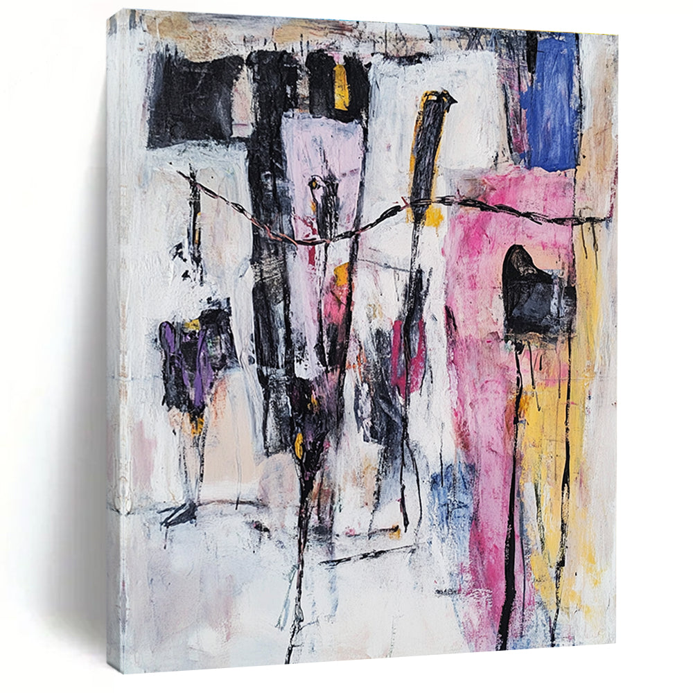 Colorful Abstract Composition Painting with Dynamic Forms WINK590