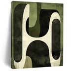 Green Geometric Abstract Painting for Eco - Friendly Workspaces GAB0967