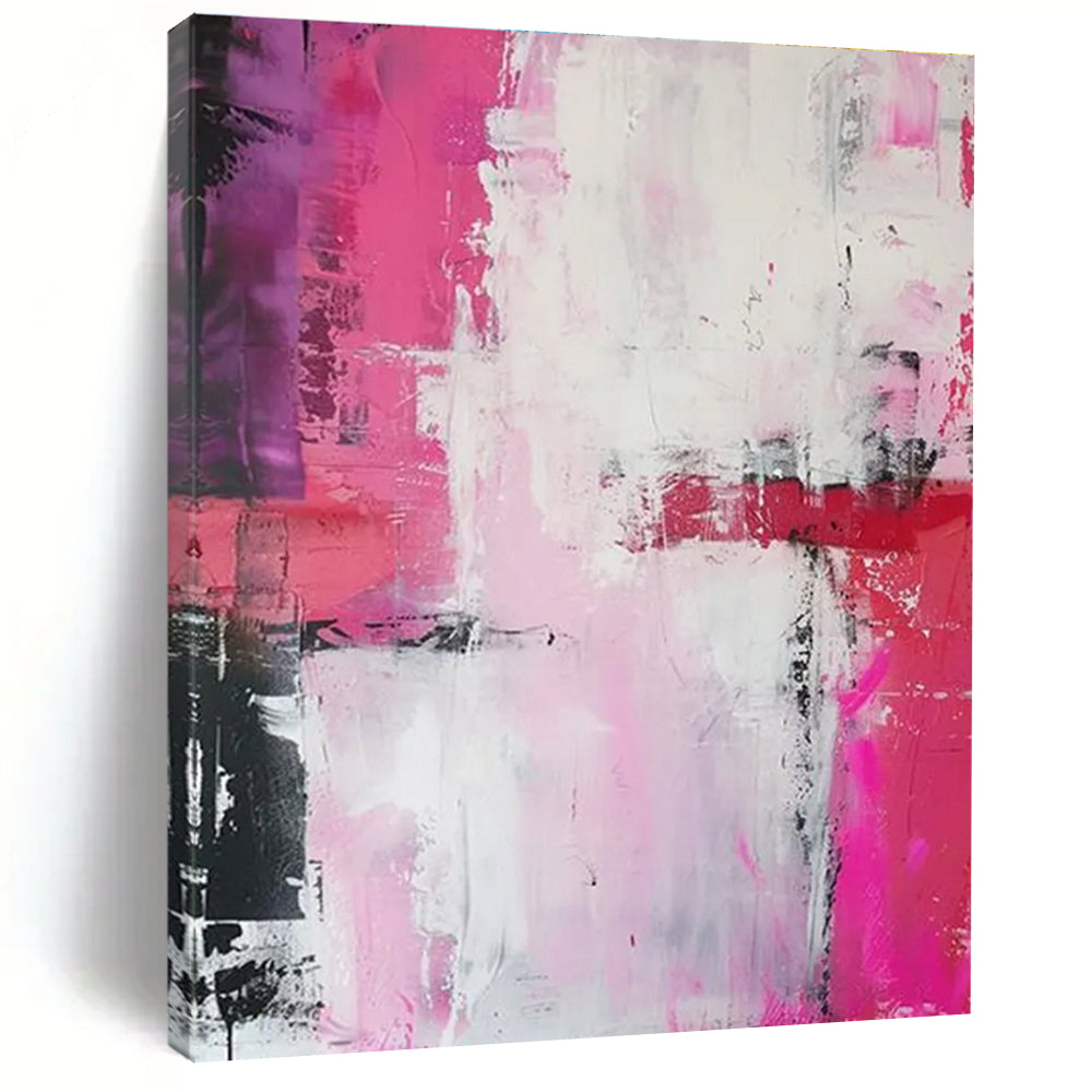 Pink - White Abstract Expression Painting for Feminine Home Studios HENG114