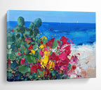 Beach Flowers Abstract Painting for Beachfront Home Living Rooms YHT433